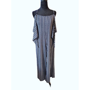 NWT Derek Heart Nacy/White Pinstripe Jumpsuit - Size XL
